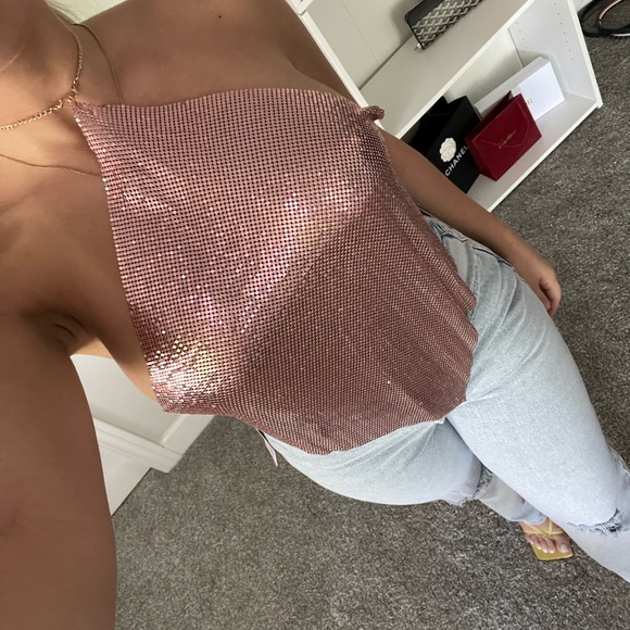 Chain Halterneck Sequin Top - Picture 4 of 6